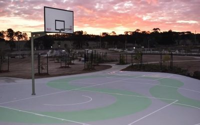 Outdoor Basketball Courts And Park Area For Officer Vic Completed